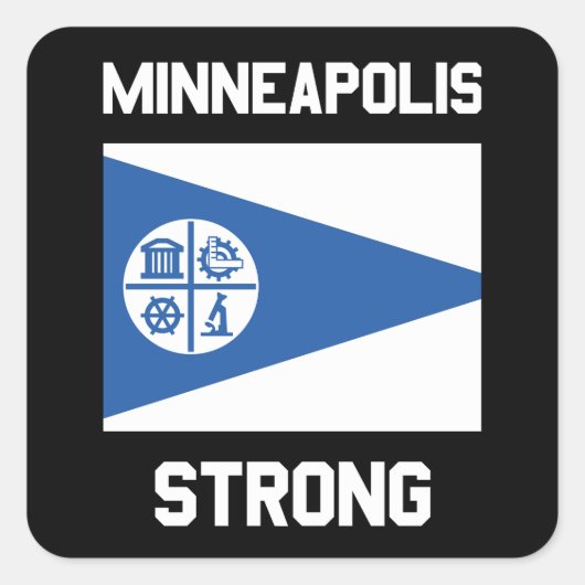 Minneapolis Sterk Vierkante Sticker (Voorkant)