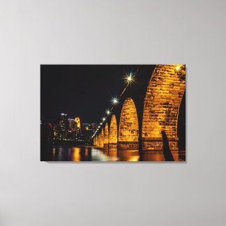 Minneapolis Stone Arch Bridge Canvas Afdruk