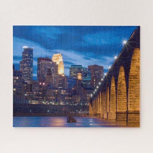 Minneapolis Stone Arch Bridge Skyline puzzle Legpuzzel (Horizontaal)