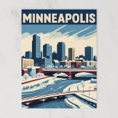 Minneapolis Winter Cityscape Briefkaart