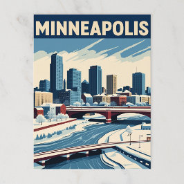 Minneapolis Winter Cityscape Briefkaart