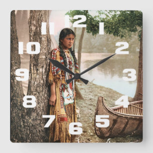 Minnehaha 1897 Native American Hiawatha  Vierkante Klok