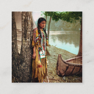 Minnehaha - Native American Hiawatha 1904 Vierkante Visitekaartje