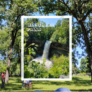 Minnehaha-waterval, Minnehaha Park, Minneapolis, M Briefkaart
