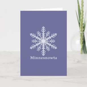 Minnesnowta Blue Snowflake Feestdagen Kaart