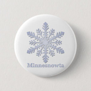 Minnesnowta Blue Snowflake Ronde Button 5,7 Cm