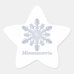 Minnesnowta Blue Snowflake Ster Sticker