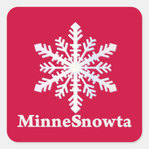 MinneSnowta met Snowflake Vierkante Sticker