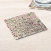 Minnesota 9 vierkante kartonnen onderzetter (Schuin)