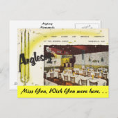 Minnesota, Anglesey Restaurant, Minneapolis Briefkaart (Voorkant / Achterkant)