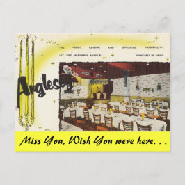 Minnesota, Anglesey Restaurant, Minneapolis Briefkaart