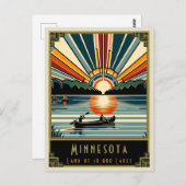 Minnesota | Art. Deco Briefkaart (Voorkant / Achterkant)