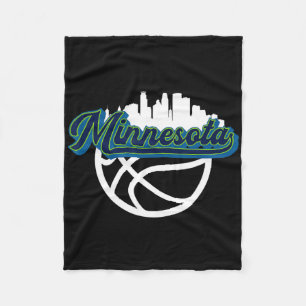 Minnesota Bysketbyll Script City Skyline F Fleece Deken