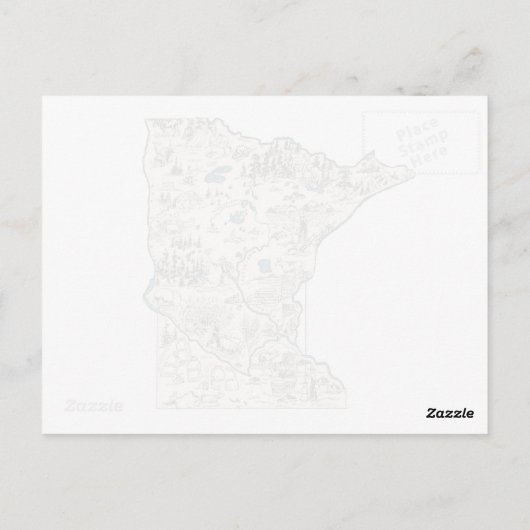 Minnesota Carte d'image Vintage Antique Graphique  (Dos)