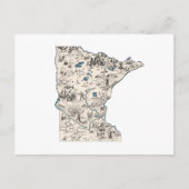 Minnesota Carte d'image Vintage Antique Graphique  (Devant)