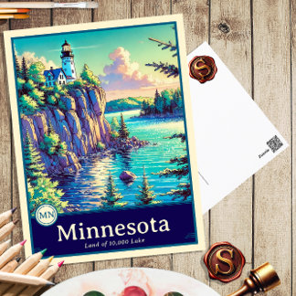 Minnesota | Carte postale ombragée style Anime