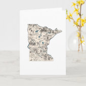 Minnesota Carte Vintage Image Grand Salutation (Fleur jaune)