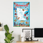 Minnesota Cartoon Map Poster (Thuiskantoor)