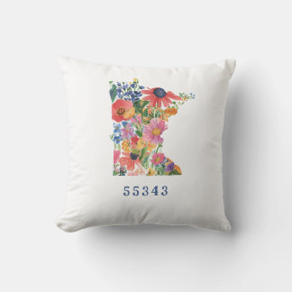 Minnesota Coussin d'Etat avec Silhouette Florale