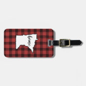 Minnesota | Deelstaat Rood/Zwarte Buffalo Pset Bagagelabel (Voorkant horizontaal)