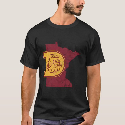 Minnesota Duluth UMD Bulldogs Vorm T-shirt (Voorkant)