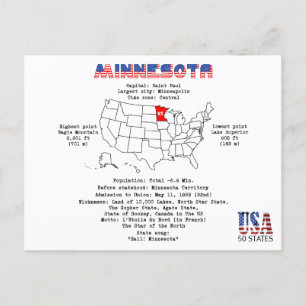 Minnesota état américain sur une carte et des info