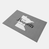 Minnesota Familie Monogram Staat Doormat Deurmat (Schuin)