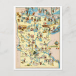 Minnesota Funny Carte Vintage<br><div class="desc">Charmante carte vintage du Pays des 10 000 Lacs,  aussi connu sous le nom de l'État de l'Étoile du Nord.</div>