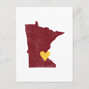Minnesota Heart briefkaart (maroon) - !