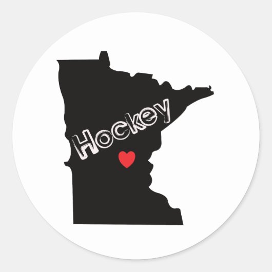 Minnesota Hockey Ronde Sticker (Voorkant)