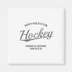 Minnesota Hockey, Thuis Is Waar Het Ijs Is, Retro- Magneet