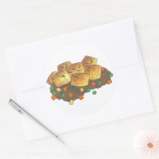 Minnesota Hot Dish Tater Tot Casserole Ronde Sticker (Envelop)