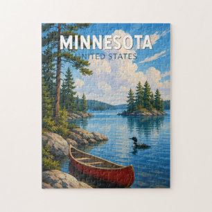 Minnesota Illustratie Reis Kunst Vintage Legpuzzel