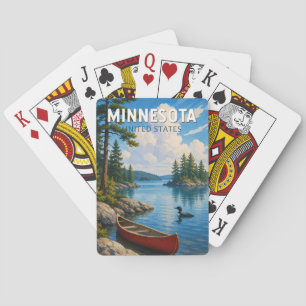 Minnesota Illustratie Reis Kunst Vintage Pokerkaarten