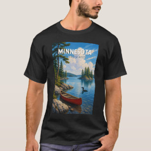 Minnesota Illustratie Reis Kunst Vintage T-shirt