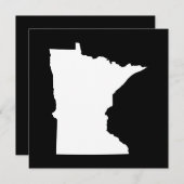 Minnesota in wit en zwart kaart (Voorkant / Achterkant)