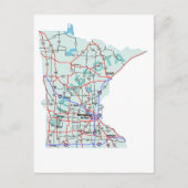 Minnesota Interstate Map Briefkaart (Voorkant)