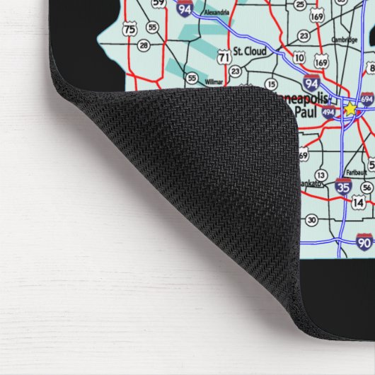 Minnesota Interstate Map Mousepad Muismat (Hoek)