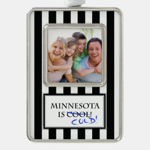 Minnesota is kool verzilverd kader ornament
