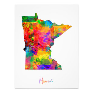 Minnesota-kaart Foto Afdruk
