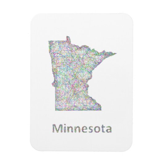 Minnesota-kaart Magneet (Verticaal)