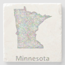 Minnesota-kaart Stenen Onderzetter