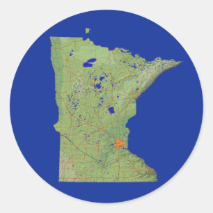 Minnesota Kaart Sticker