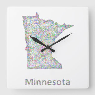 Minnesota-kaart Vierkante Klok