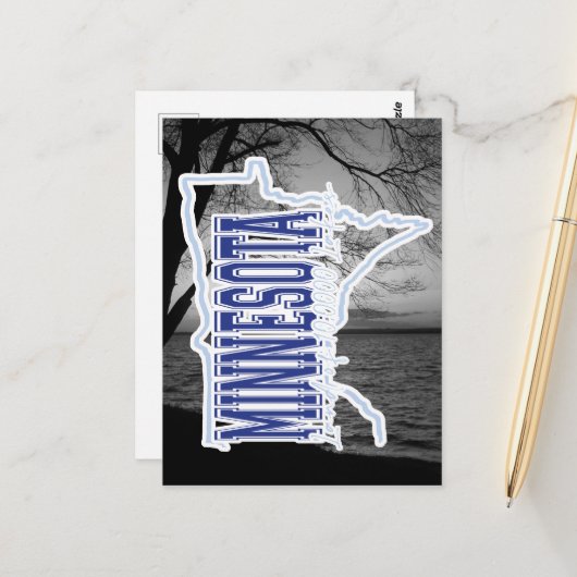 Minnesota Lake Briefkaart (Voorkant / Achterkant in situ)