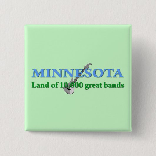 Minnesota - Land met 10.000 Banden Vierkante Button 5,1 Cm (Voorkant)