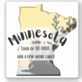 Minnesota, Land van 10.000 meren.. | Sticker (Voorkant)