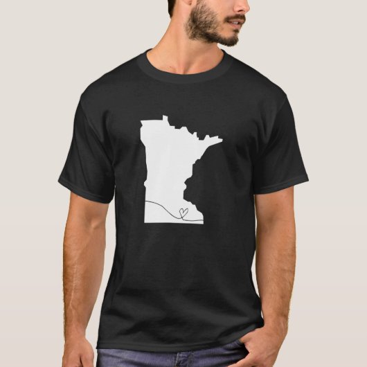 Minnesota Liefde Hart Home State Midwest  Re T-shirt (Voorkant)