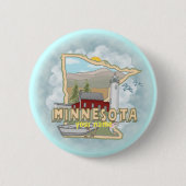 Minnesota Lighthouse-pinknop Ronde Button 5,7 Cm (Voorkant)