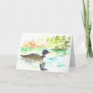 Minnesota Loon Gevouwen Wenskaart Kaart